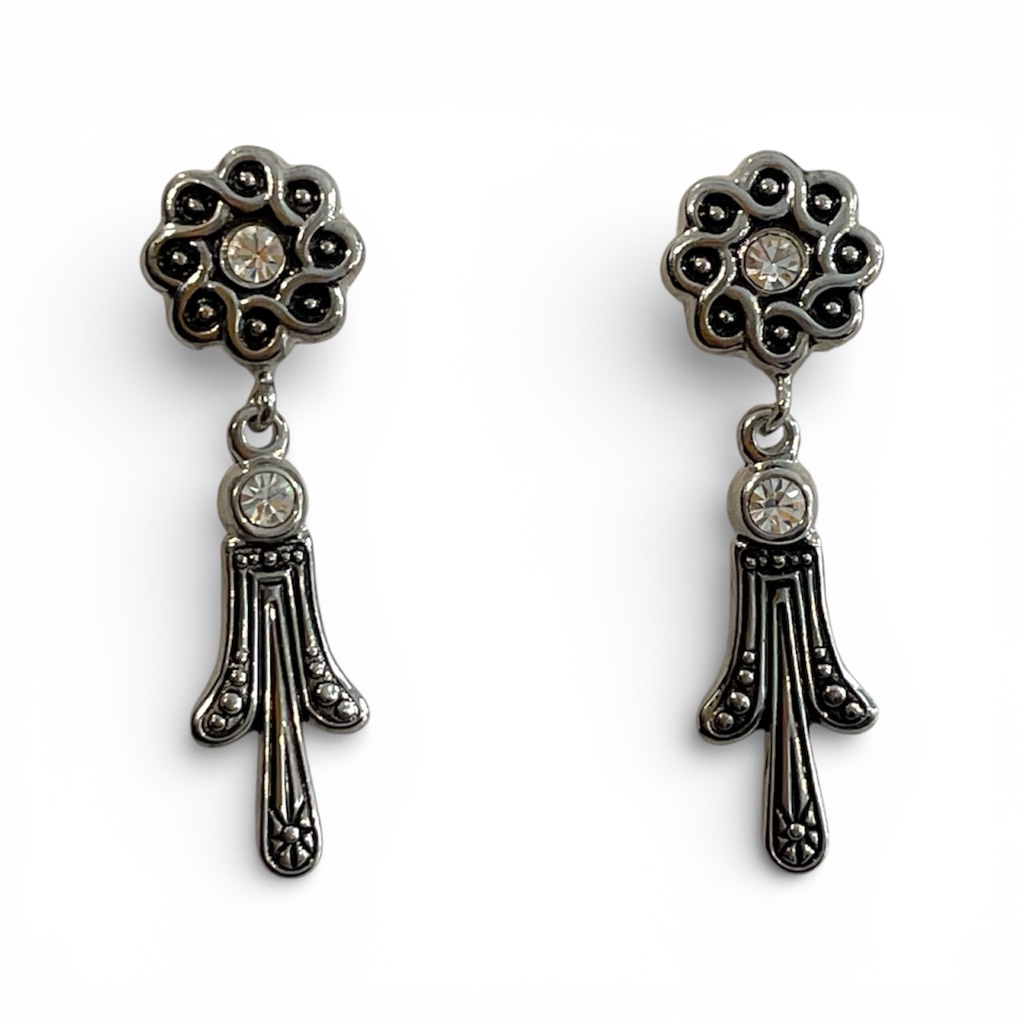 Jewels By Park Lane Dangle Black And Silver Tone Pierced Earrings